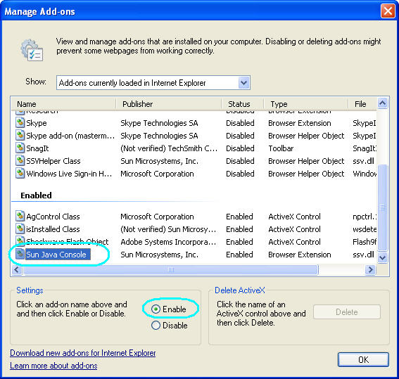 Manage Add-ons